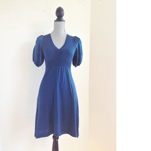 NWT BCBG MaxAzria Silk Teal Dress Knit Sweater Satin Charmeuse Jewel Blue Sz XS